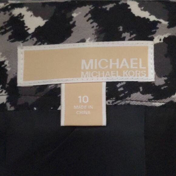 Michael Kors Womens Pencil Skirt Gray Black Leopard Above Knee Back Slit 10 - Picture 6 of 9